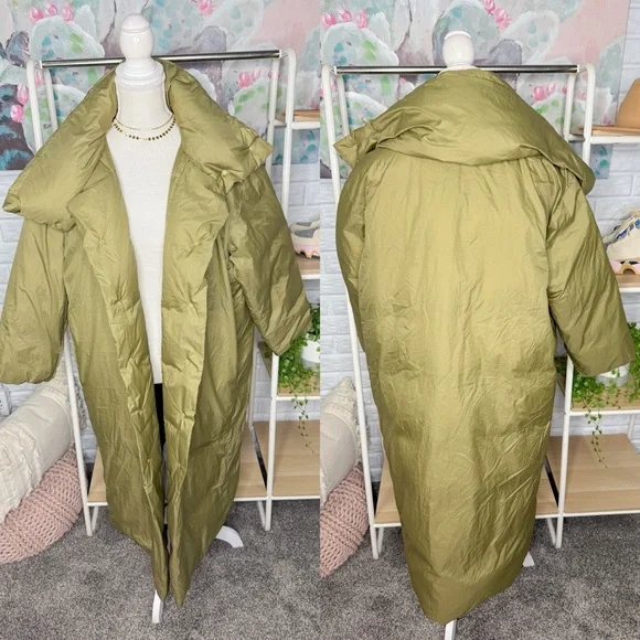 JNBY New Smooth Outside Quilt Down Coat Olive (S) - Picture 1 of 5